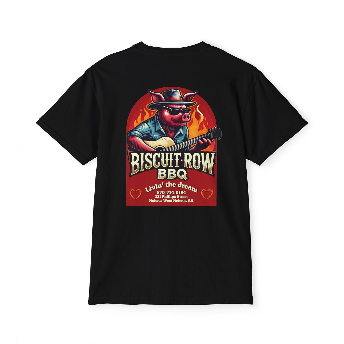 Custom for Biscuit Row BBQ Unisex Garment-Dyed Pocket T-Shirt