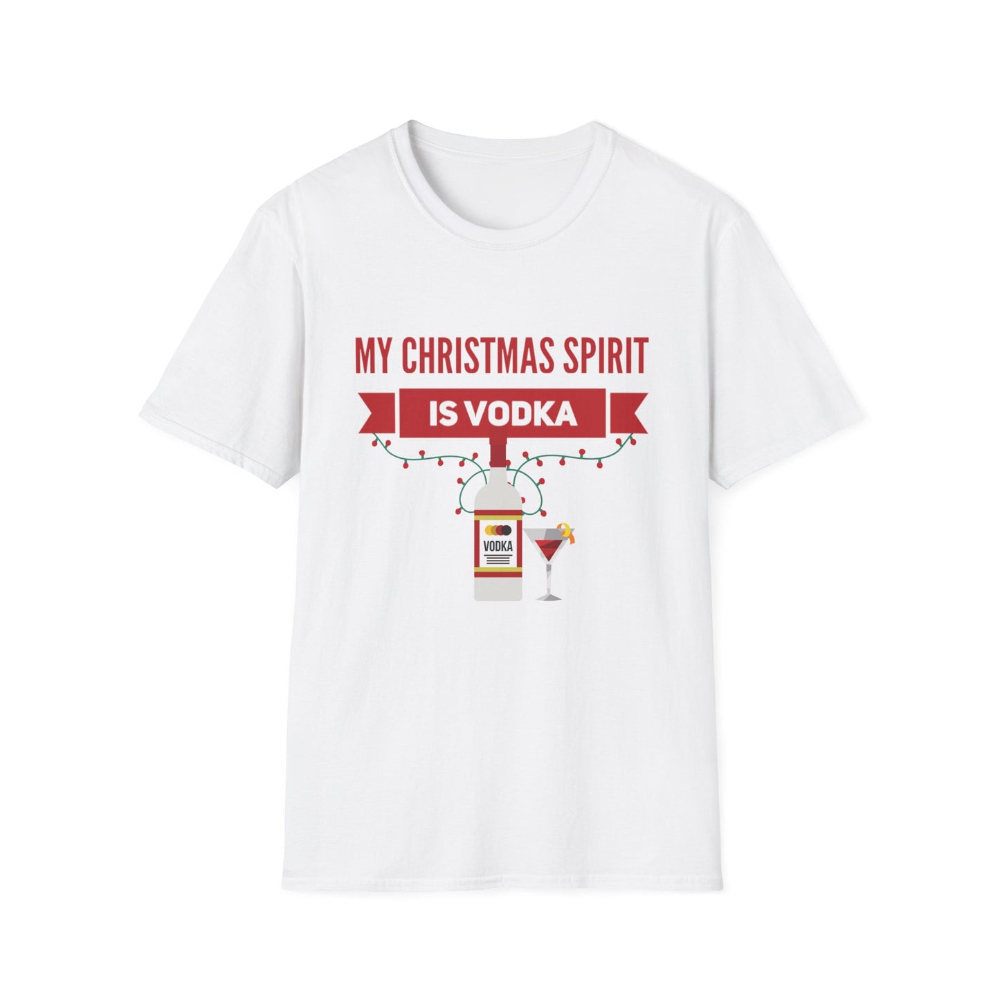 My Christmas Spirit Is Vodka T-Shirt Unisex Jersey Short Sleeve Holiday Graphic Tee