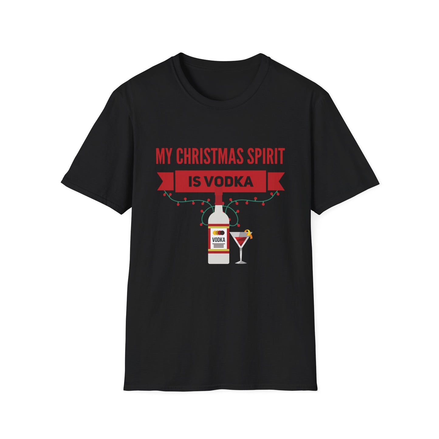 My Christmas Spirit Is Vodka T-Shirt Unisex Jersey Short Sleeve Holiday Graphic Tee