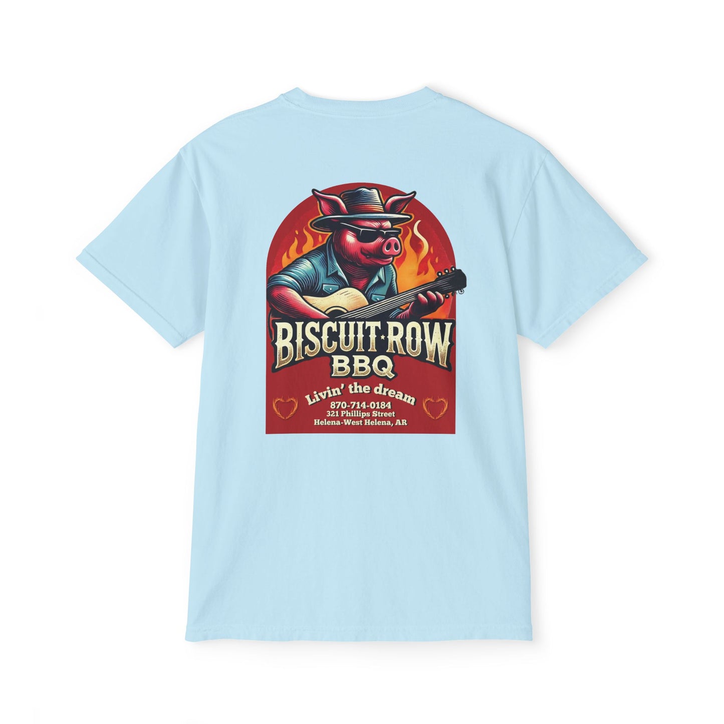 Custom for Biscuit Row BBQ Unisex Garment-Dyed Pocket T-Shirt