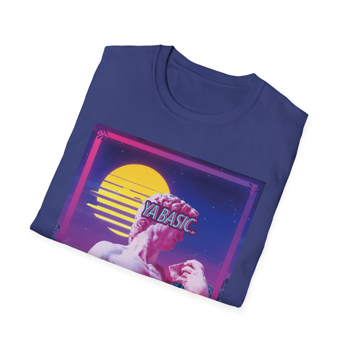 Ya Basic Vaporwave Helleniic Synthwave Aesthetic Neon 80s Unisex T-Shirt XS - Plus Size 5X