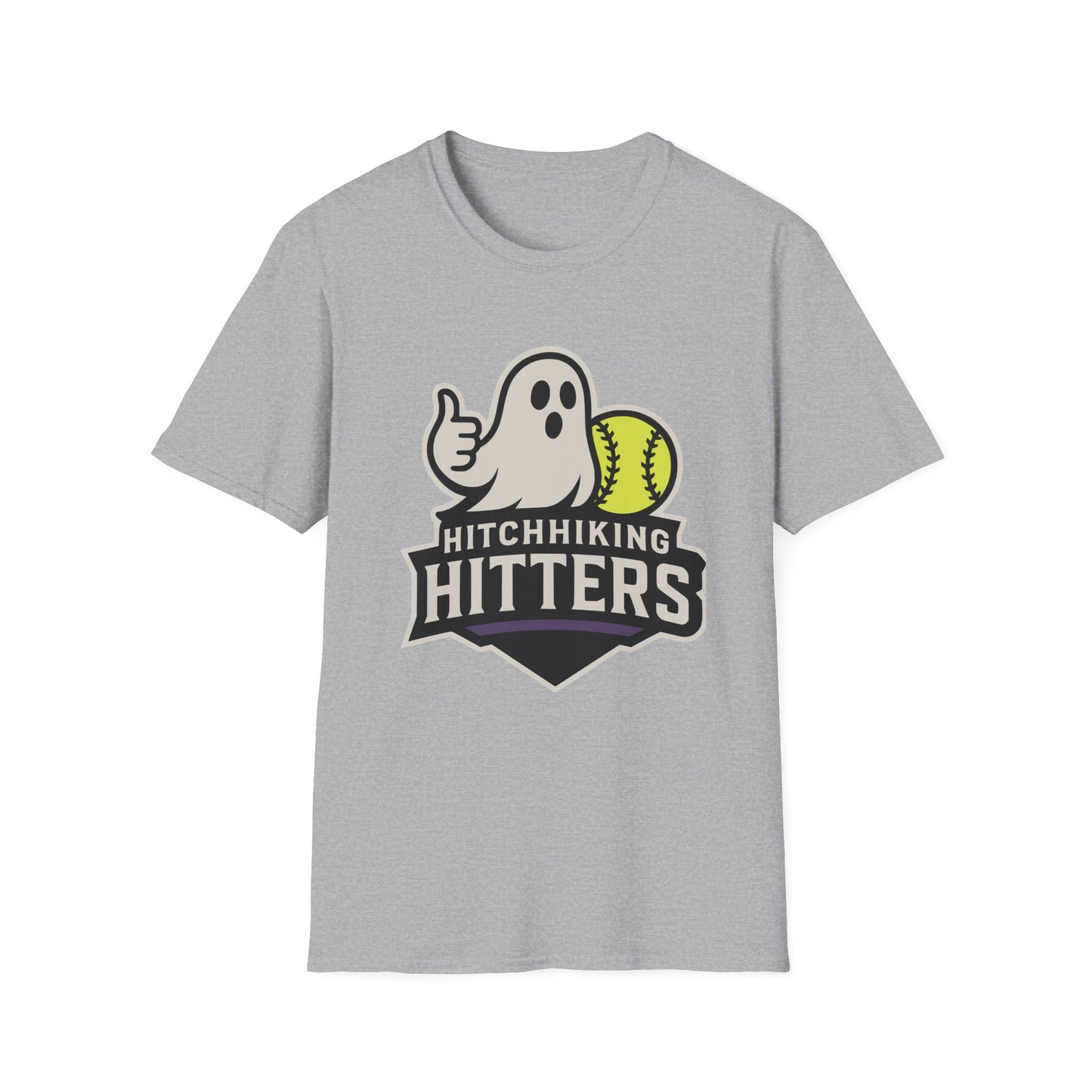 Custom Hitchhiking Hitters Short Sleeve Purple Softball T-Shirt Unisex Apparel