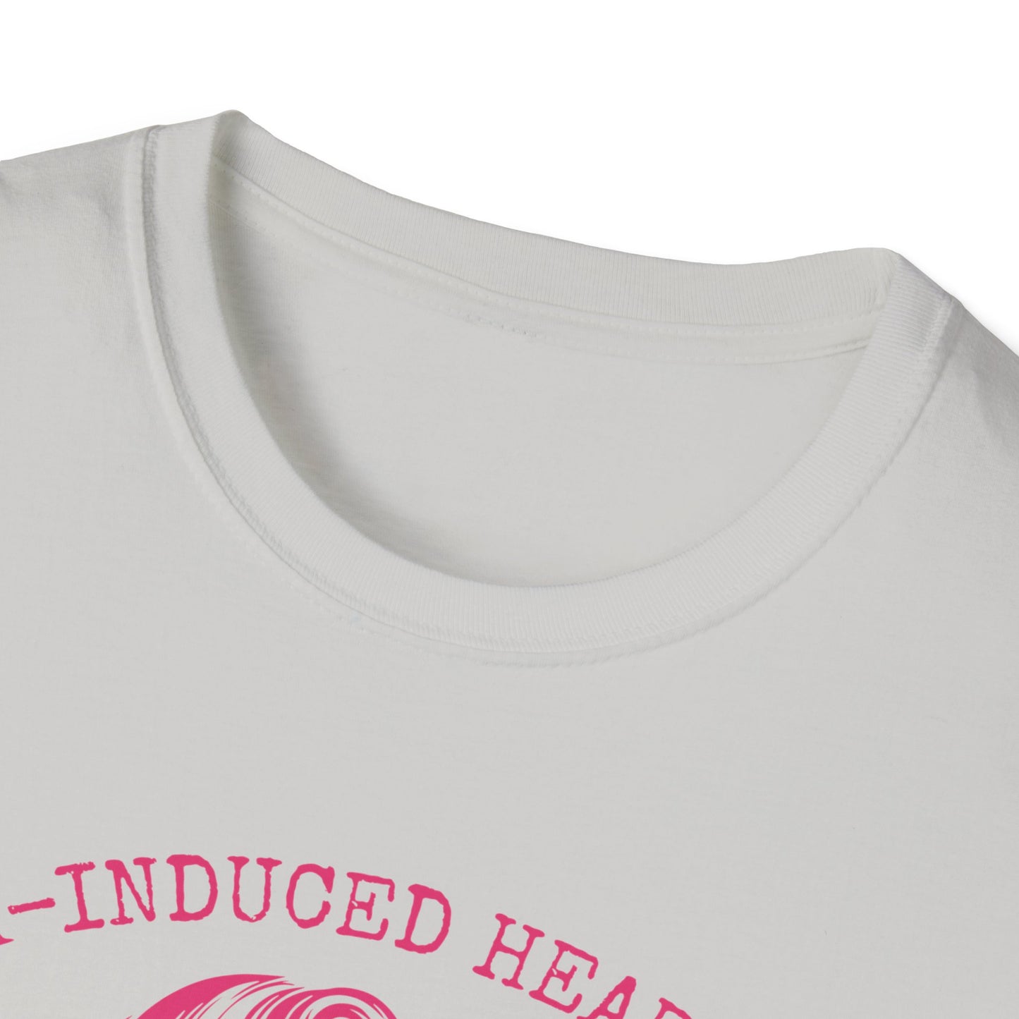 Book Lovers Vintage Style Book-Induced Heartache Graphic Tee, Nostalgic 1940s Housewife Pink Retro Artwork, Gift for Reader, Plus Size, Unisex Softstyle T-Shirt