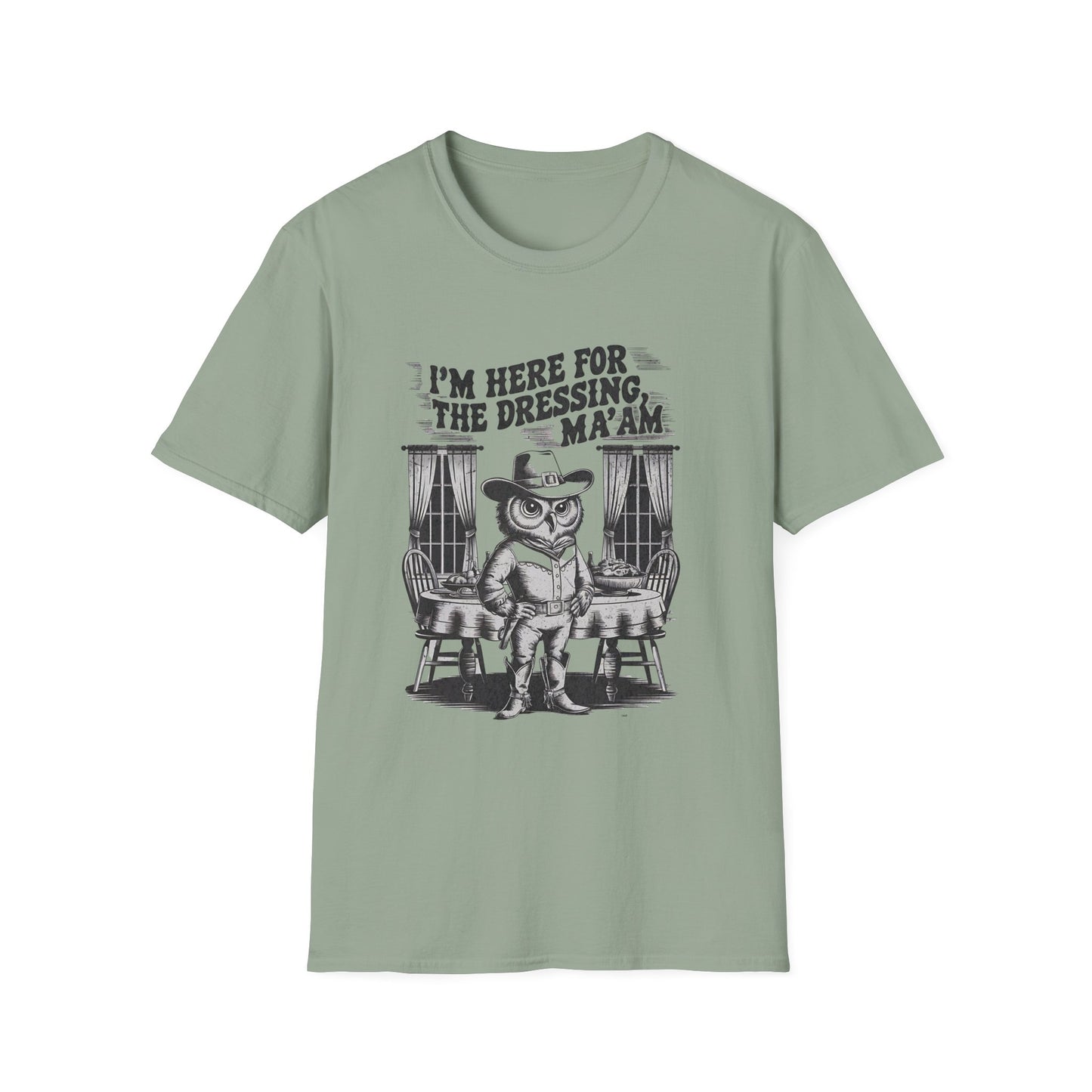 Funny Retro Cowboy Owl Holiday I'm Only Here for the Dressing Unisex T-Shirt