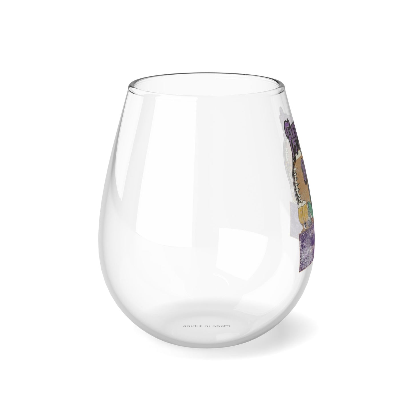 Fantasy League Bitches FLB Football Team Spirit Stemless Wine Glass, 11.75oz