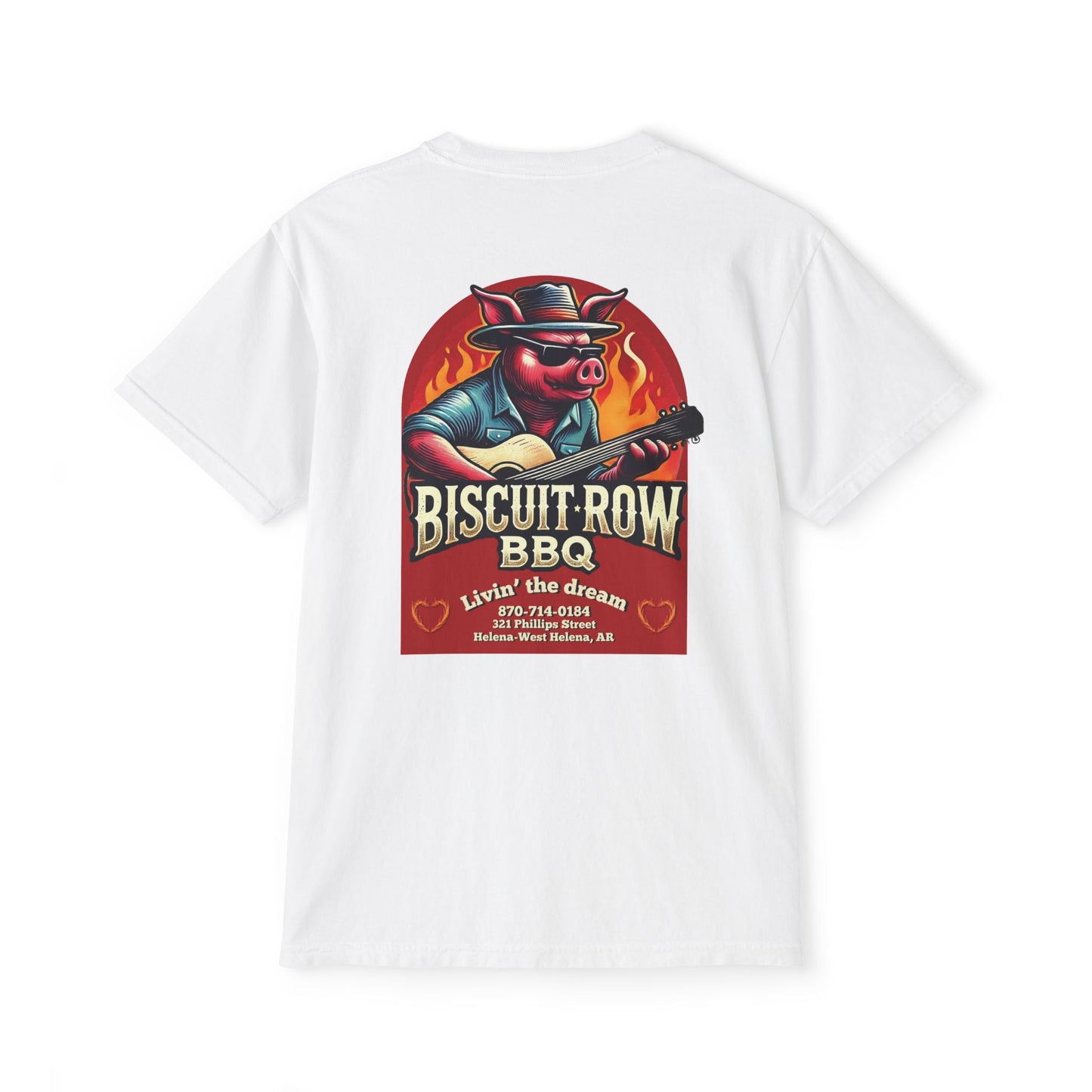 Custom for Biscuit Row BBQ Unisex Garment-Dyed Pocket T-Shirt
