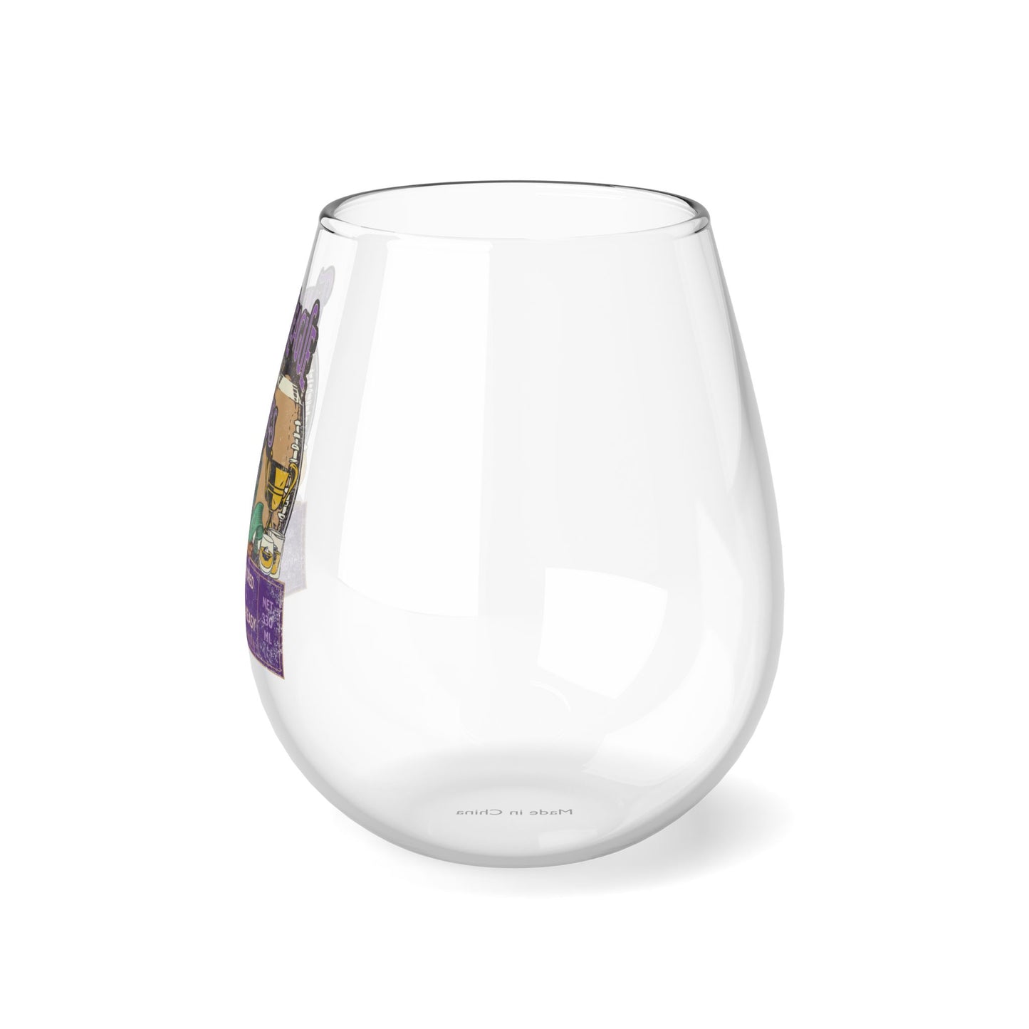 Fantasy League Bitches FLB Football Team Spirit Stemless Wine Glass, 11.75oz