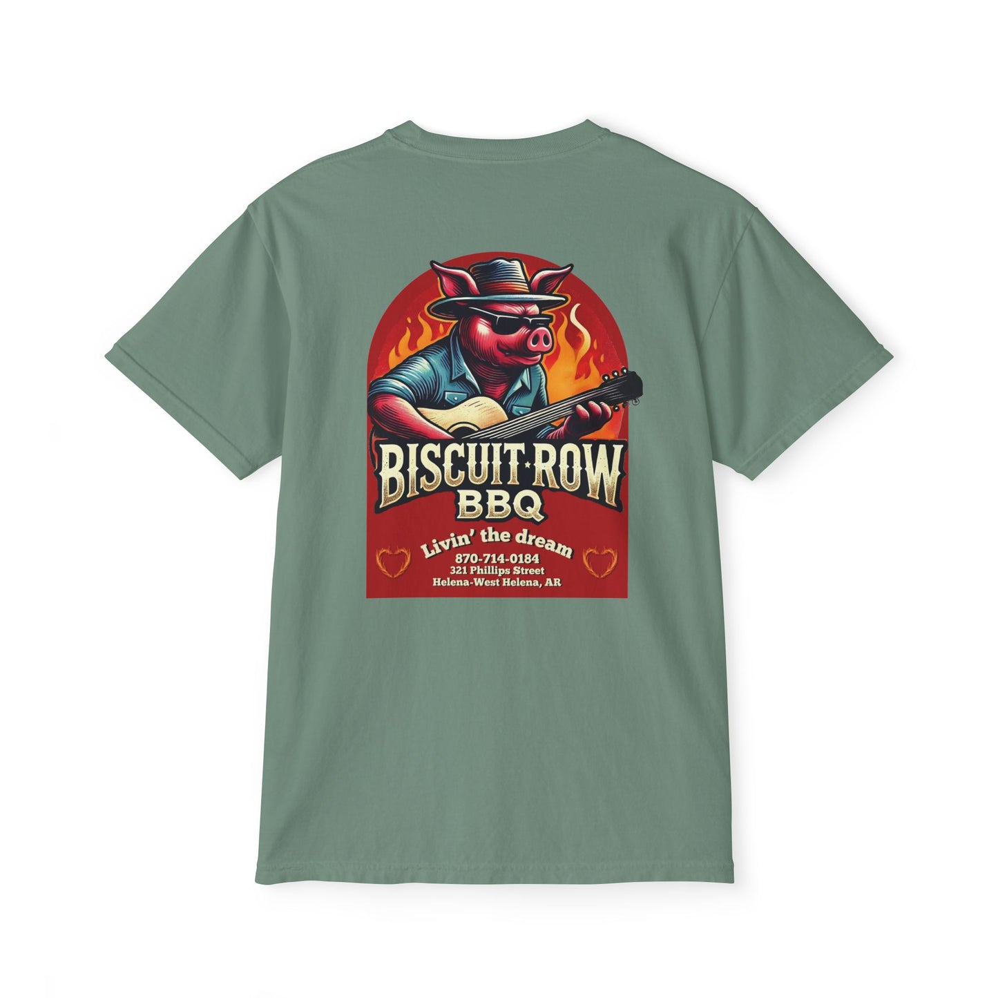 Custom for Biscuit Row BBQ Unisex Garment-Dyed Pocket T-Shirt