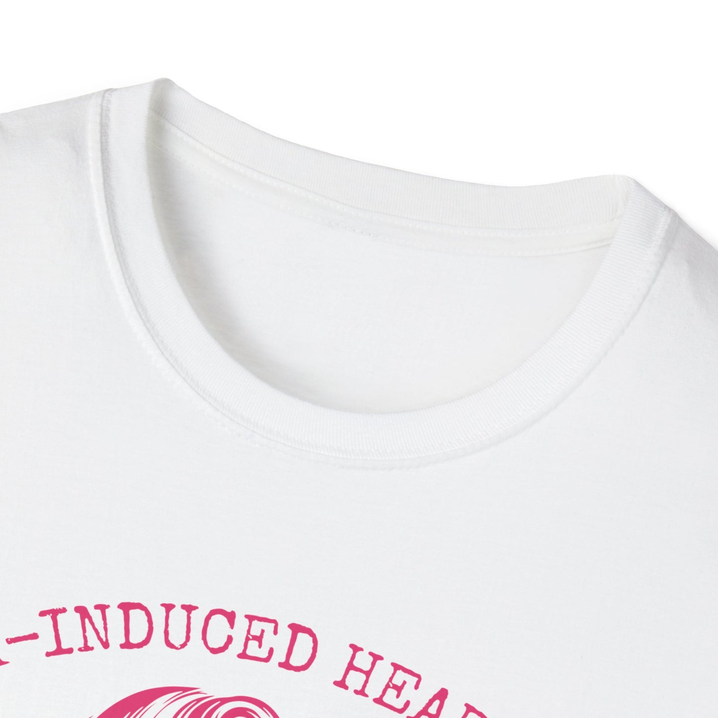 Book Lovers Vintage Style Book-Induced Heartache Graphic Tee, Nostalgic 1940s Housewife Pink Retro Artwork, Gift for Reader, Plus Size, Unisex Softstyle T-Shirt