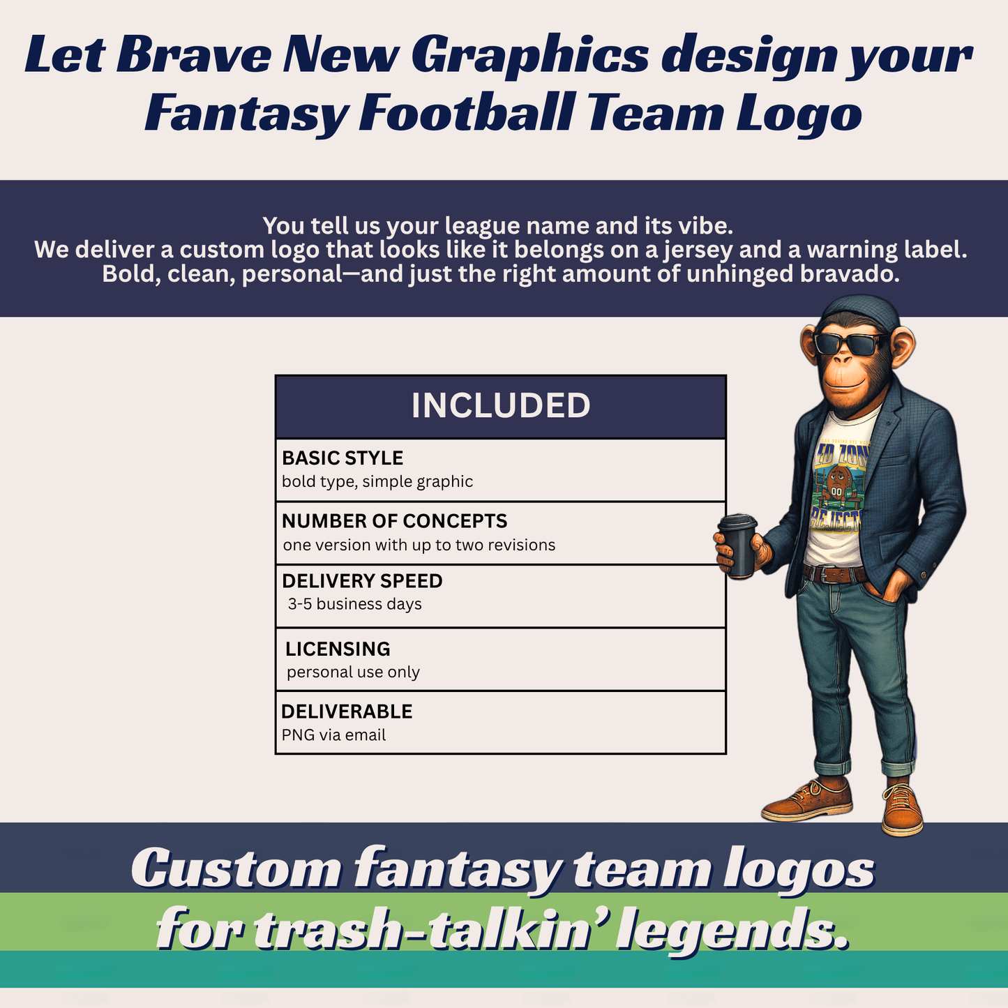 Custom Fantasy Football Team Logo Design