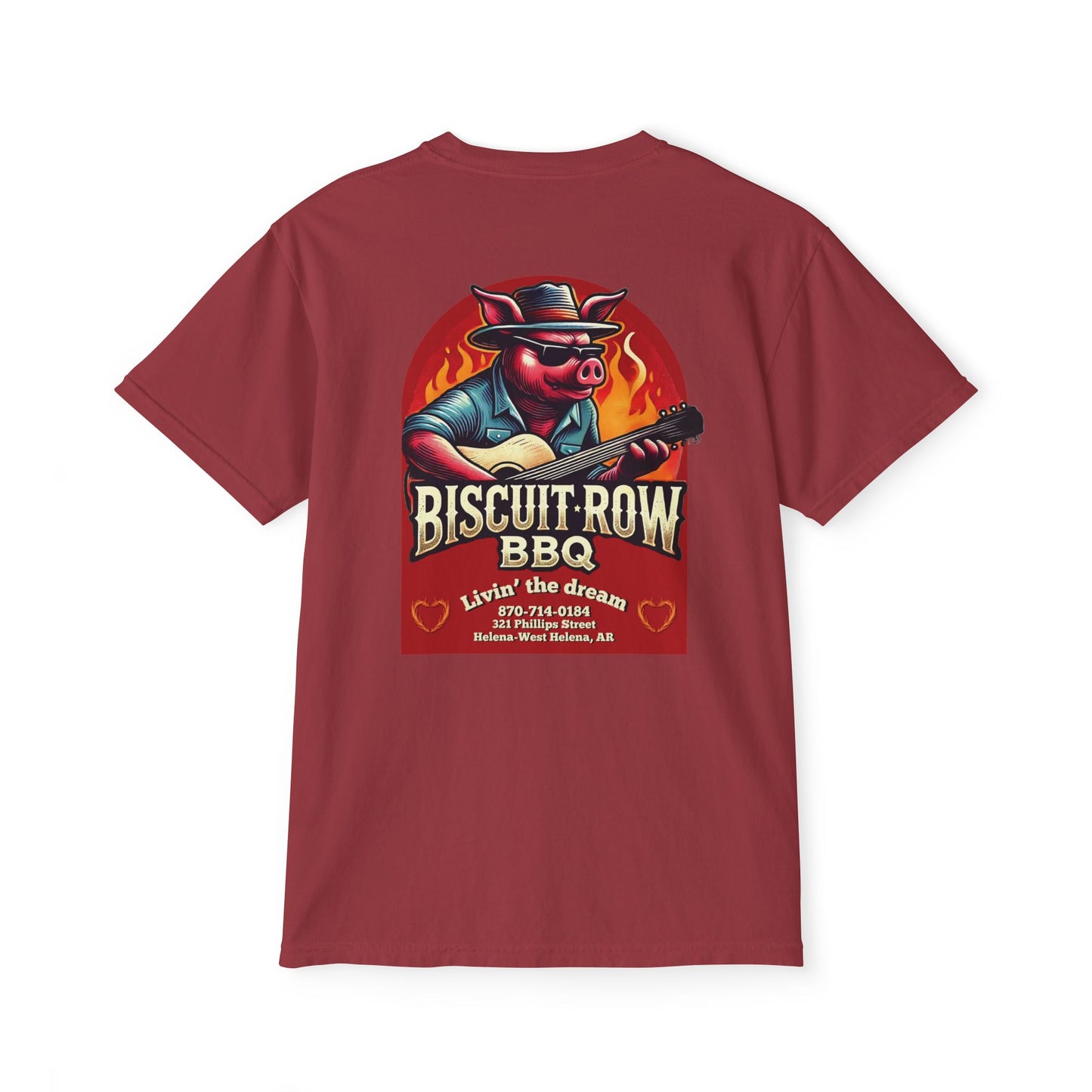 Custom for Biscuit Row BBQ Unisex Garment-Dyed Pocket T-Shirt