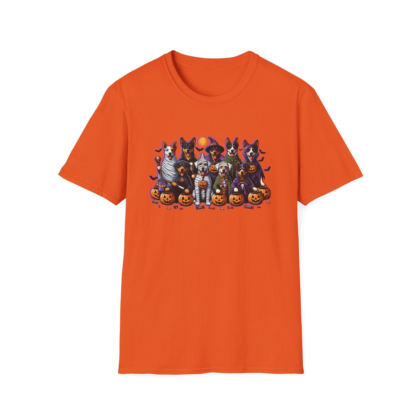 Halloween Dogs Trick or Treating Funny Spooky Season Tee, Unisex T-Shirt XS-5XL