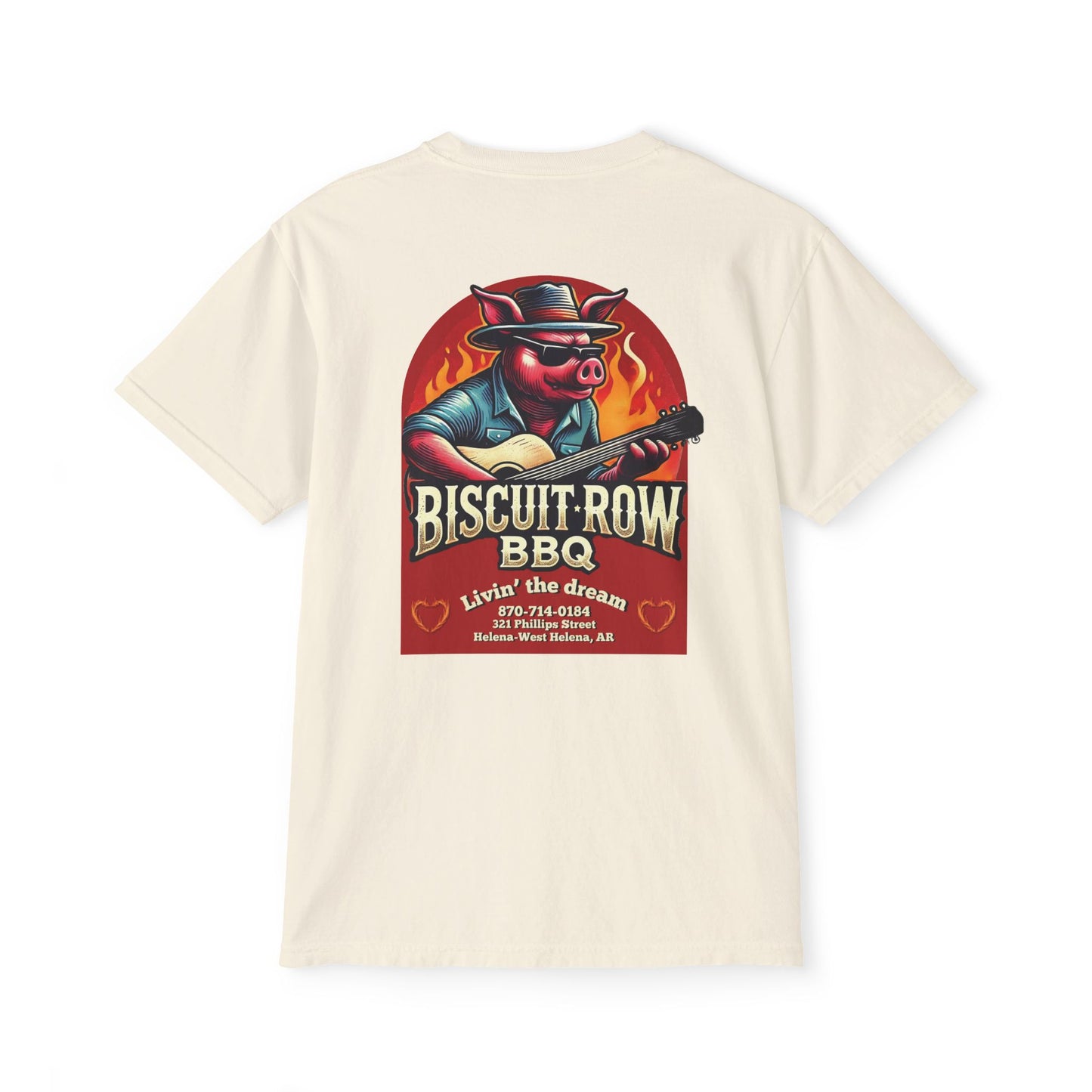 Custom for Biscuit Row BBQ Unisex Garment-Dyed Pocket T-Shirt