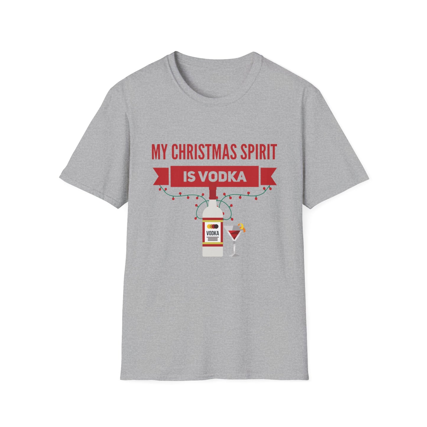 My Christmas Spirit Is Vodka T-Shirt Unisex Jersey Short Sleeve Holiday Graphic Tee