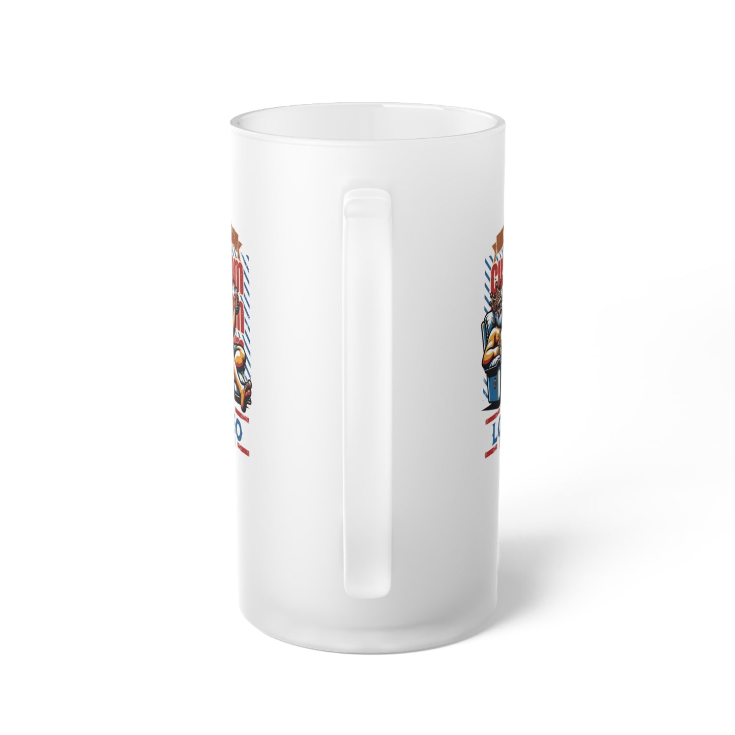 Merch for Your Logo! 16 Oz. Frosted Glass Beer Mug