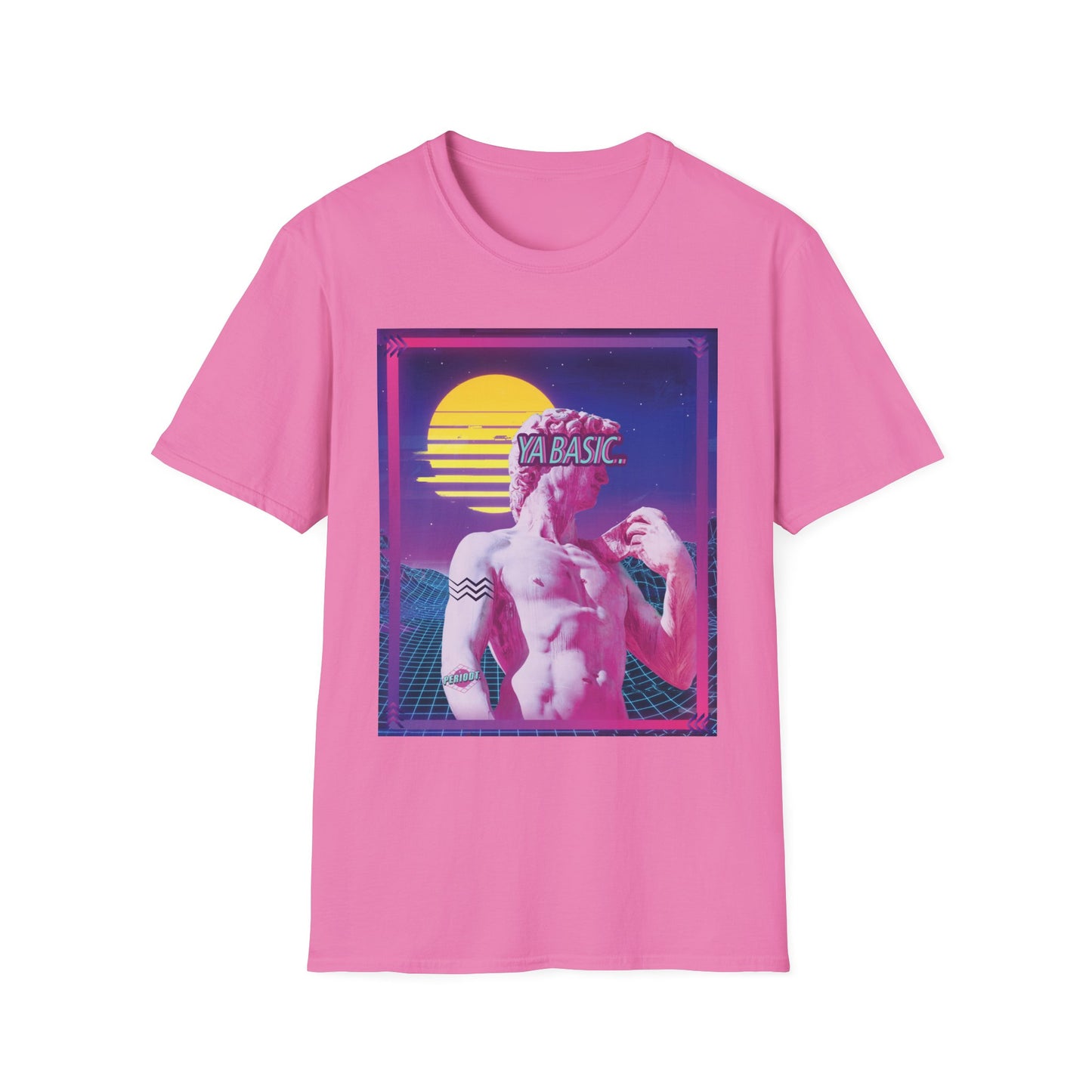 Ya Basic Vaporwave Helleniic Synthwave Aesthetic Neon 80s Unisex T-Shirt XS - Plus Size 5X