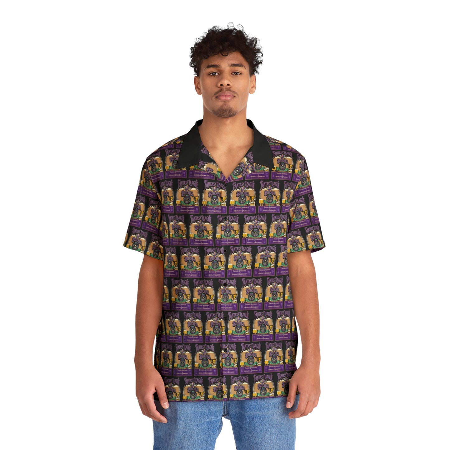 Fantasy League Bitches FLB Football Team Spirit Men's Hawaiian Shirt (AOP)
