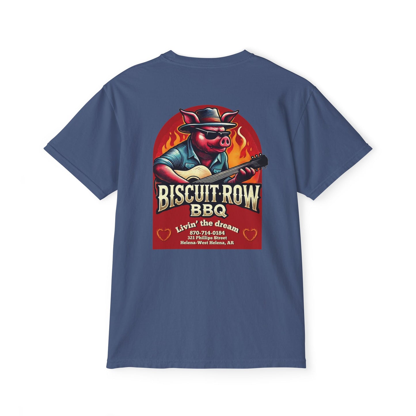 Custom for Biscuit Row BBQ Unisex Garment-Dyed Pocket T-Shirt