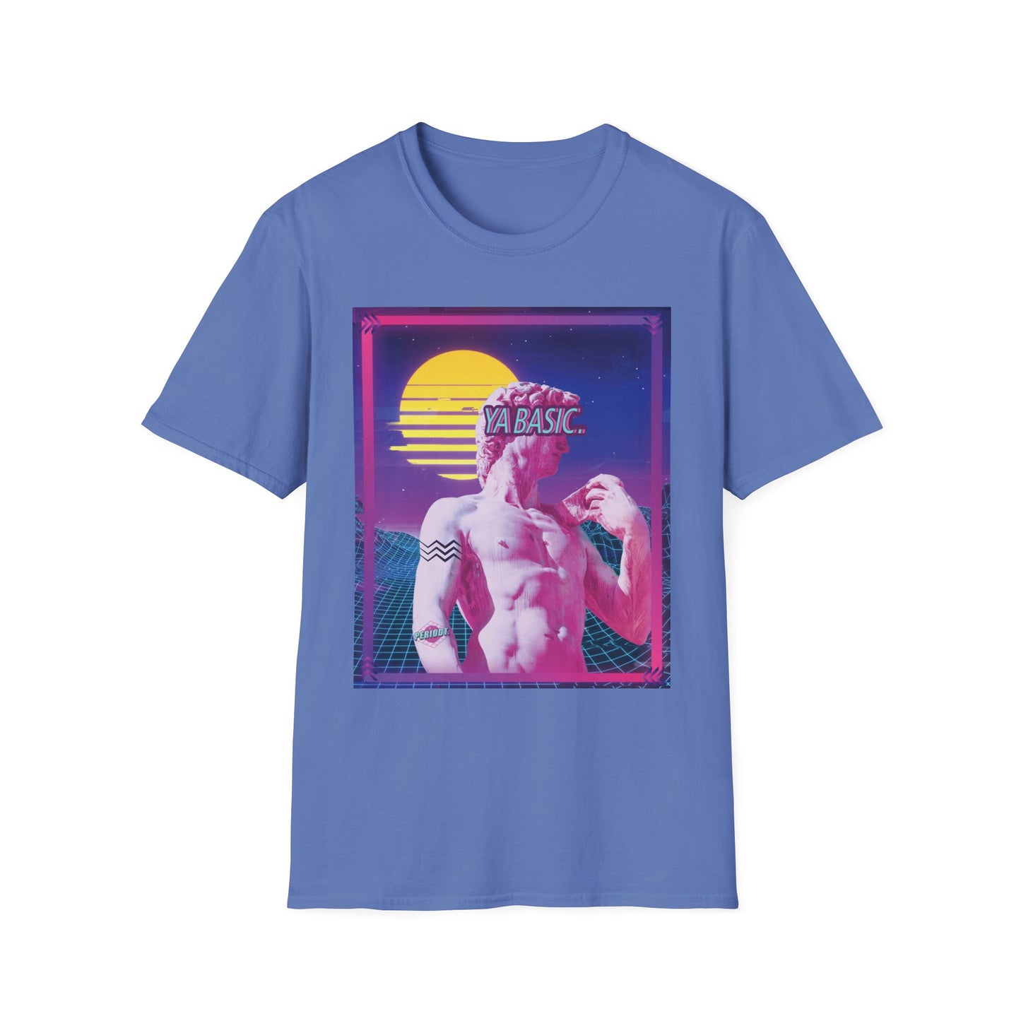 Ya Basic Vaporwave Helleniic Synthwave Aesthetic Neon 80s Unisex T-Shirt XS - Plus Size 5X