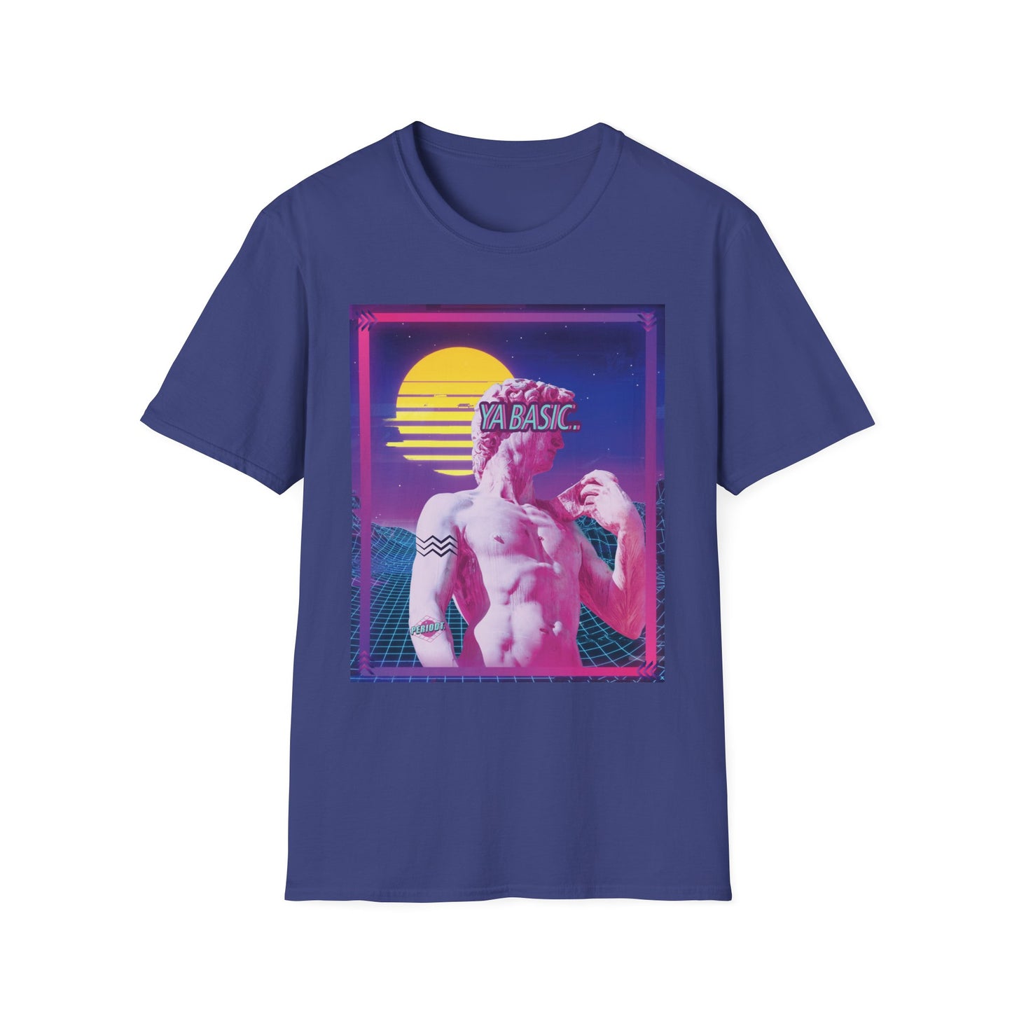Ya Basic Vaporwave Helleniic Synthwave Aesthetic Neon 80s Unisex T-Shirt XS - Plus Size 5X