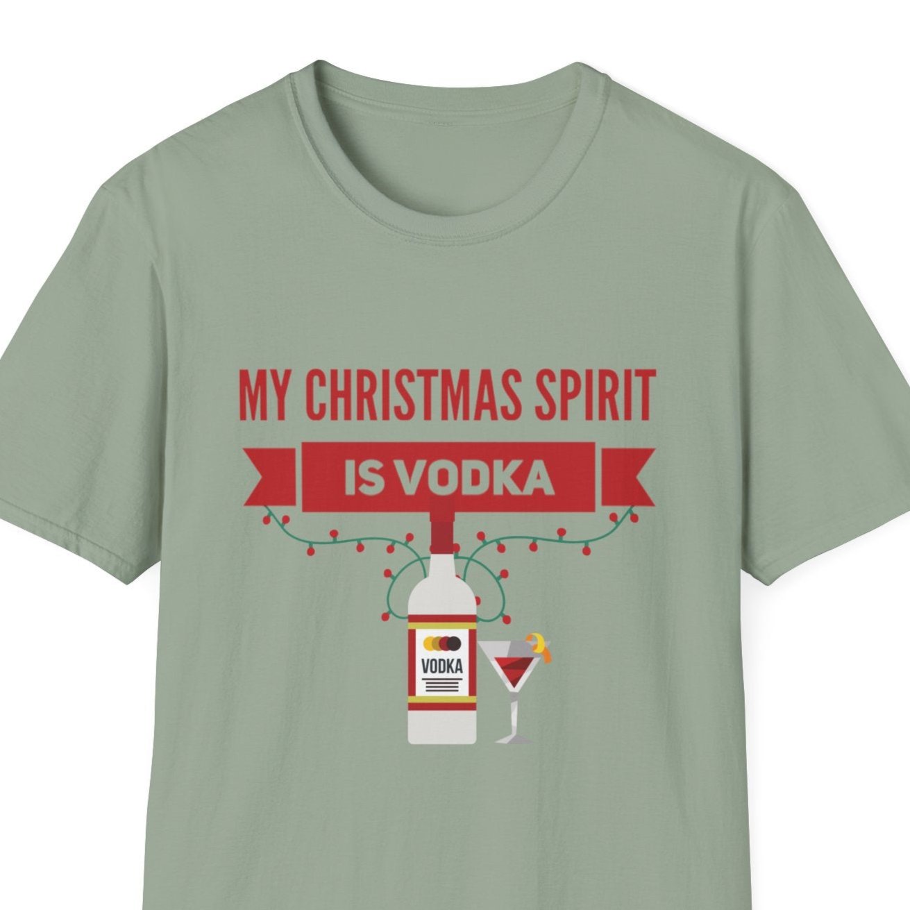 My Christmas Spirit Is Vodka T-Shirt Unisex Jersey Short Sleeve Holiday Graphic Tee