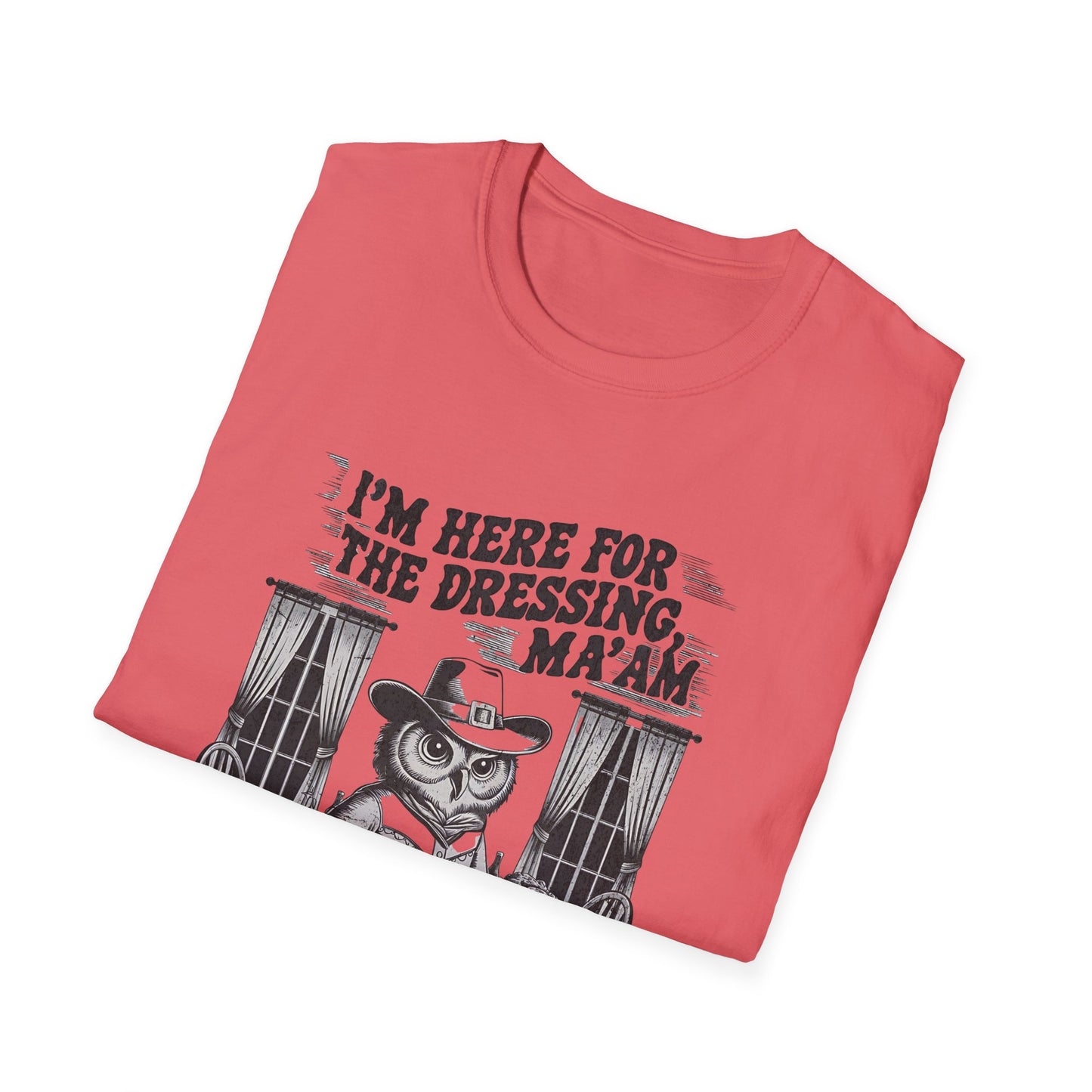 Funny Retro Cowboy Owl Holiday I'm Only Here for the Dressing Unisex T-Shirt