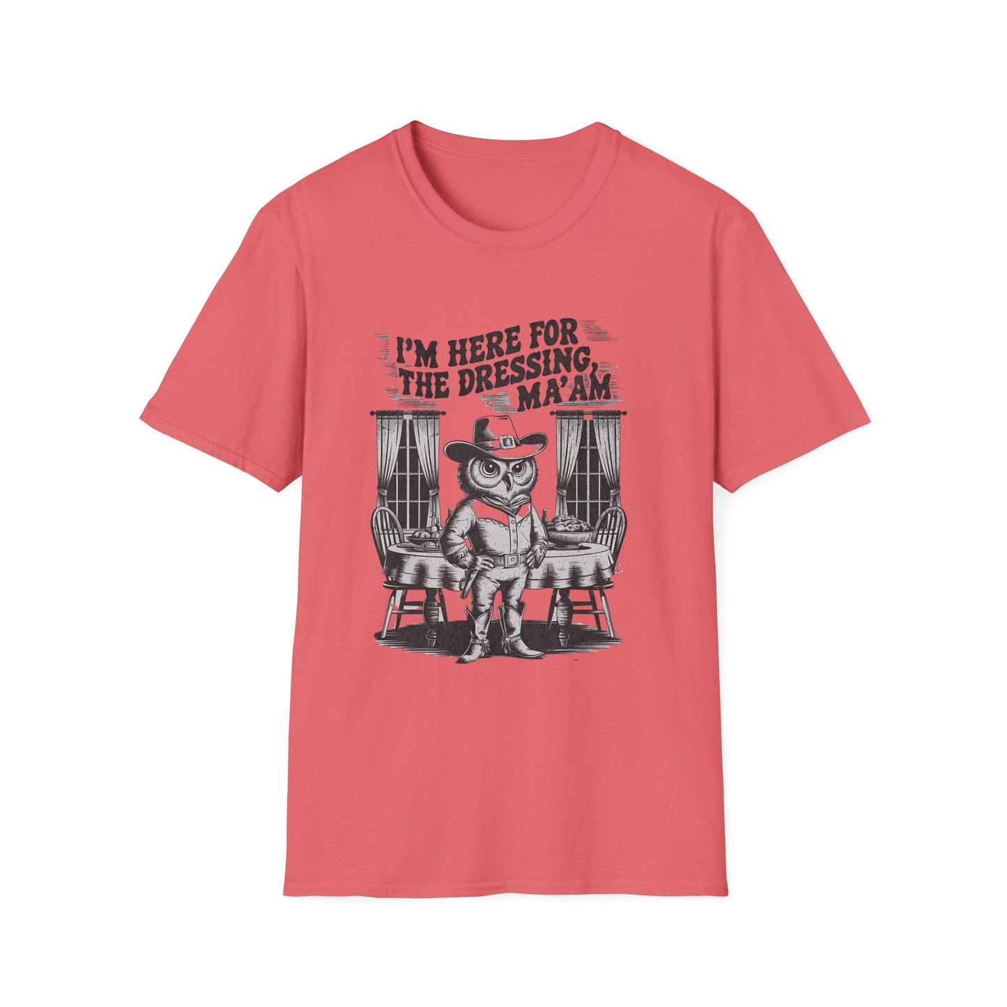 Funny Retro Cowboy Owl Holiday I'm Only Here for the Dressing Unisex T-Shirt