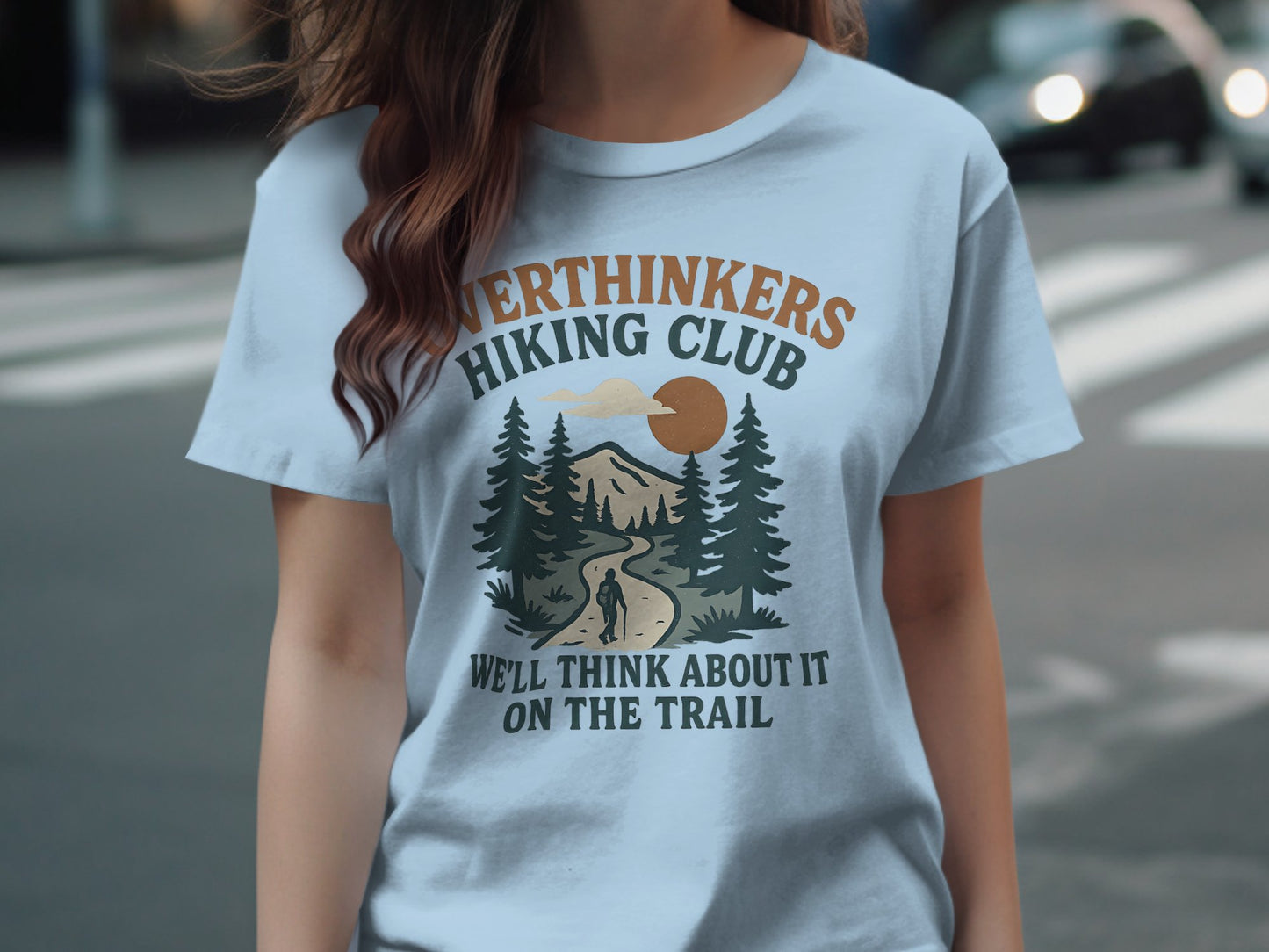 Overthinkers Hiking Club T-shirt for outdoor enthusiasts product type