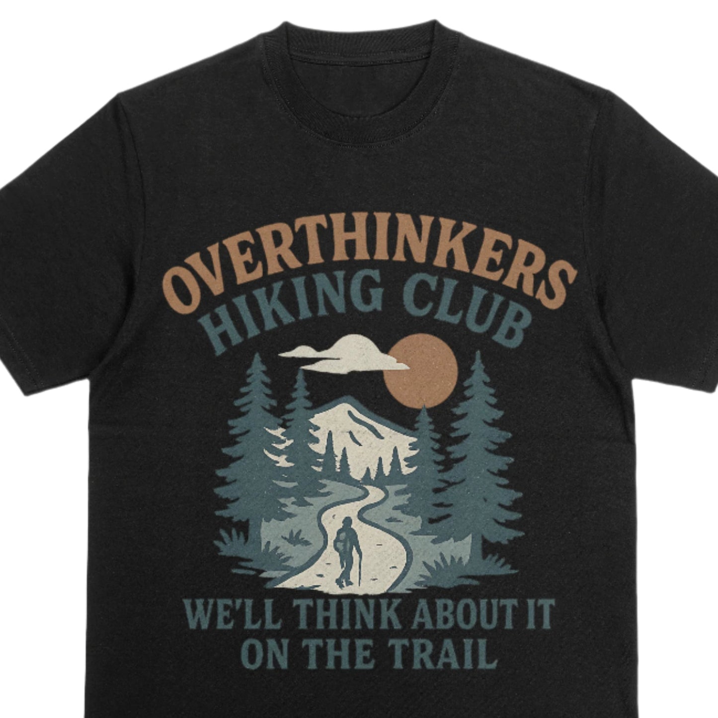 Overthinkers Hiking Club Shirt • Funny Mental Health Tee • Hiking Trails • Nature Lover Gift • Retro Outdoors Graphic Tee • Hiking Shirt