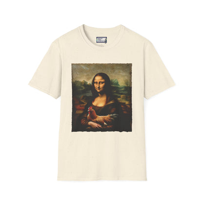 Mona Lisa Chicken Portrait Unisex Softstyle T-Shirt