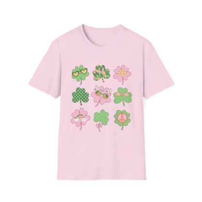St. Patrick's Day Clover Grid T-Shirt Holiday Design
