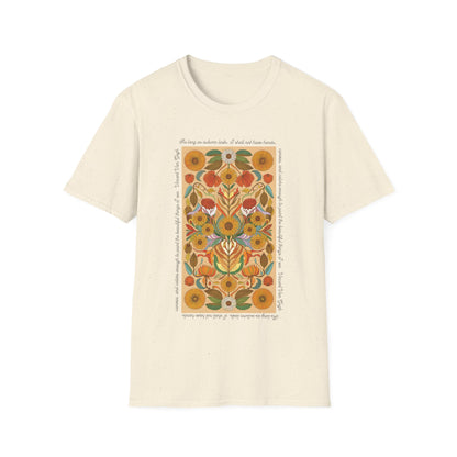 Autumn Florals with Van Gogh Quote T-Shirt Unisex Jersey Short Sleeve Holiday Graphic Tee Small - Plus Size