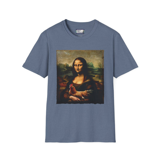 Mona Lisa Chicken Portrait Unisex Softstyle T-Shirt