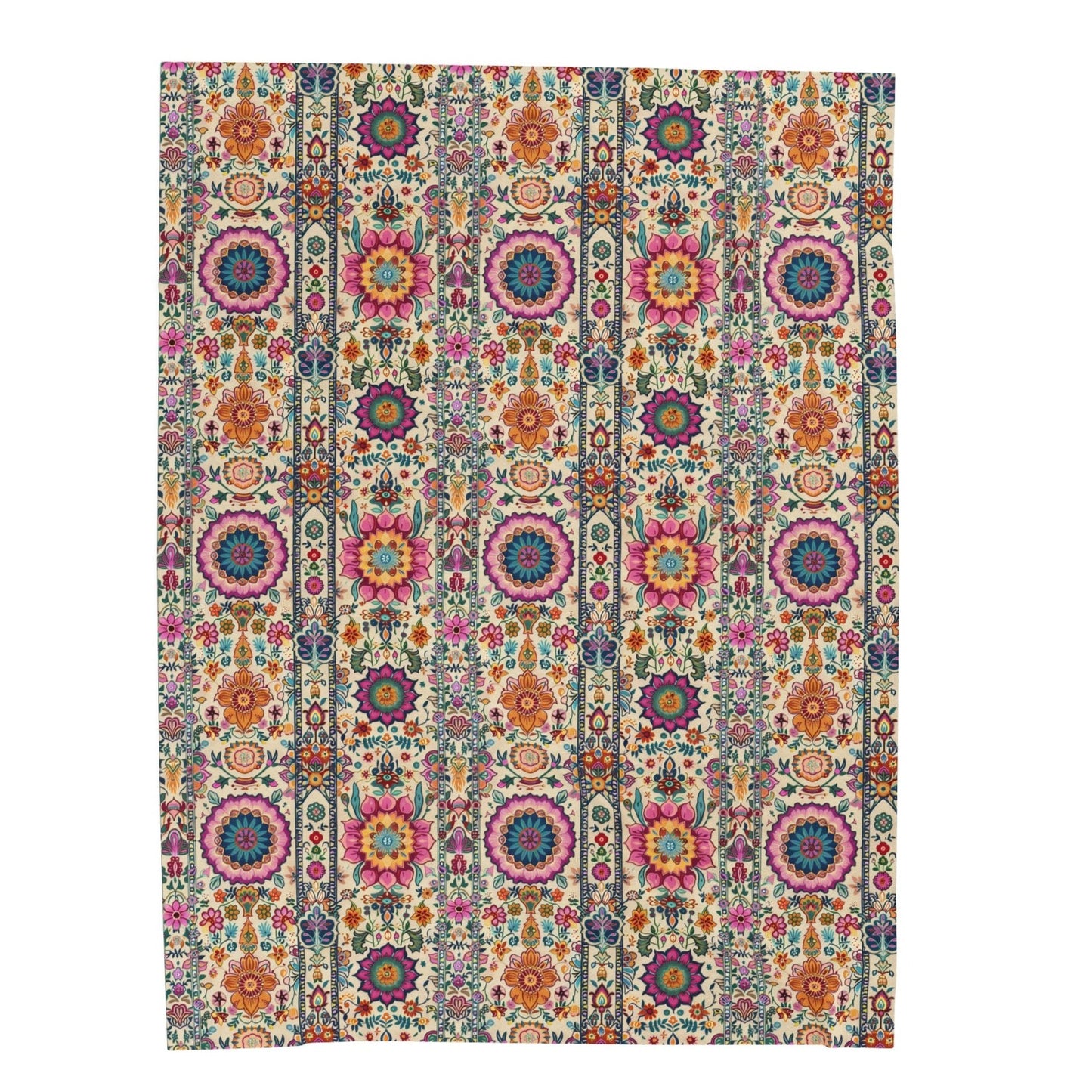 Velveteen Plush Blanket - Persian Style Print