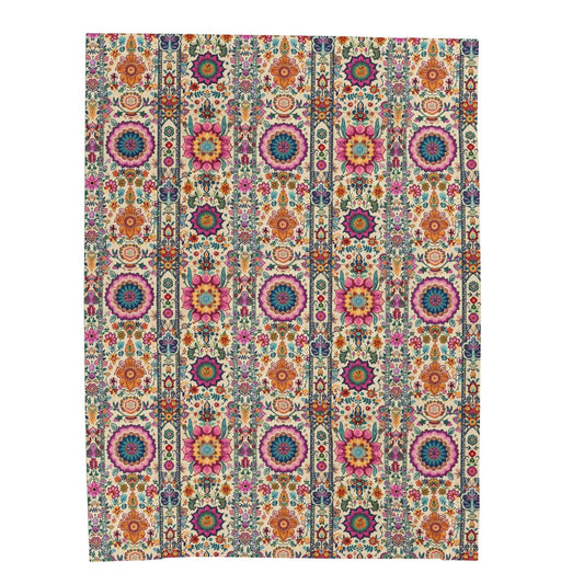 Velveteen Plush Blanket - Persian Style Print