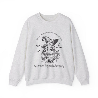 Very Demure Very Mindful Very Cutesy Halloween Witch Unisex Heavy Blend™ Crewneck Sweatshirt