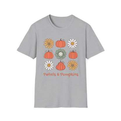 Fall Petals and Pumpkins Autumn Aesthetic Unisex Softstyle T-Shirt