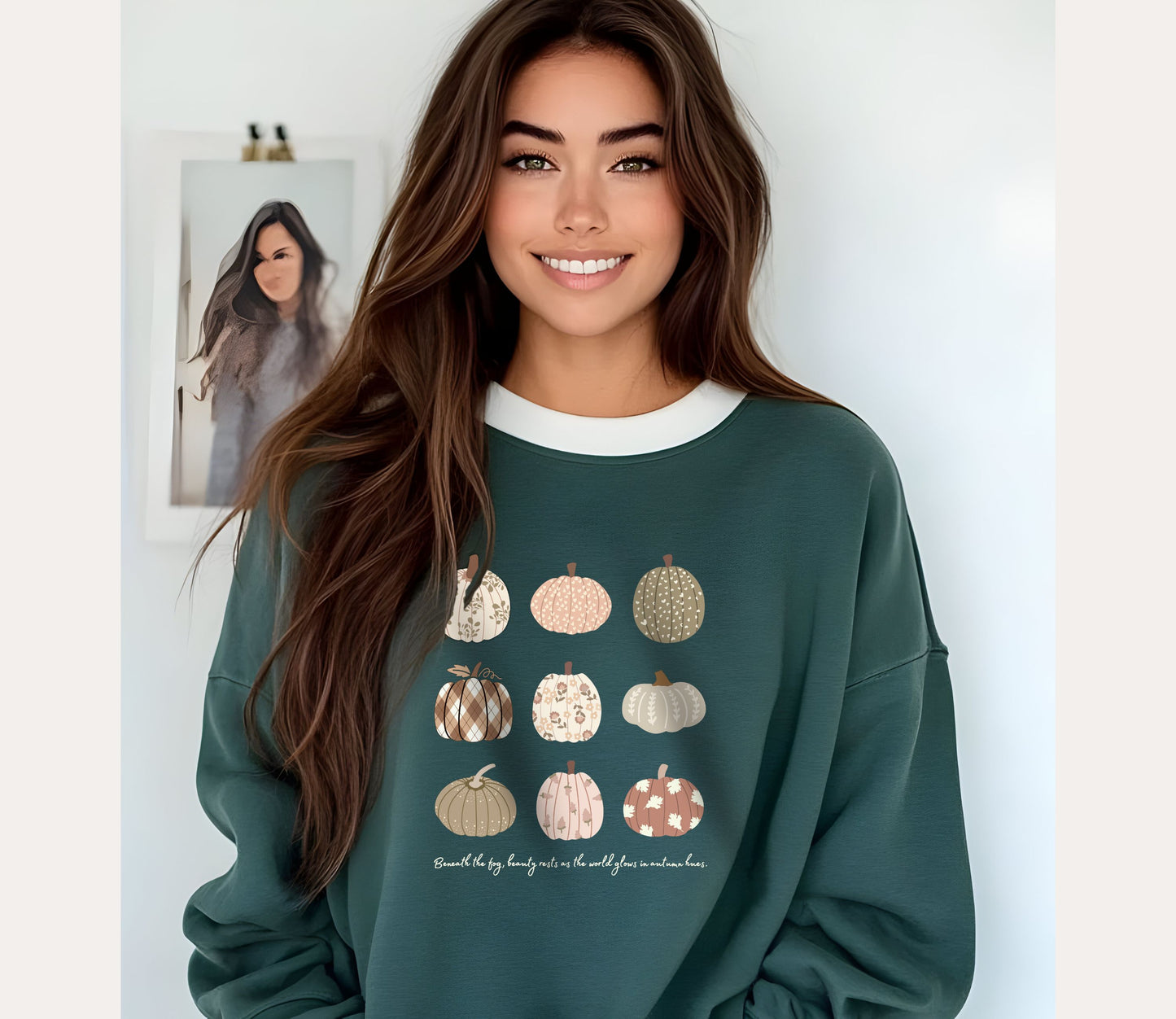 Fall Vibe Pumpkin Aesthetic Design, Comfort Colors Cozy Autumn Vibes Unisex Garment-Dyed Sweatshirt, Comfort Colors 1566