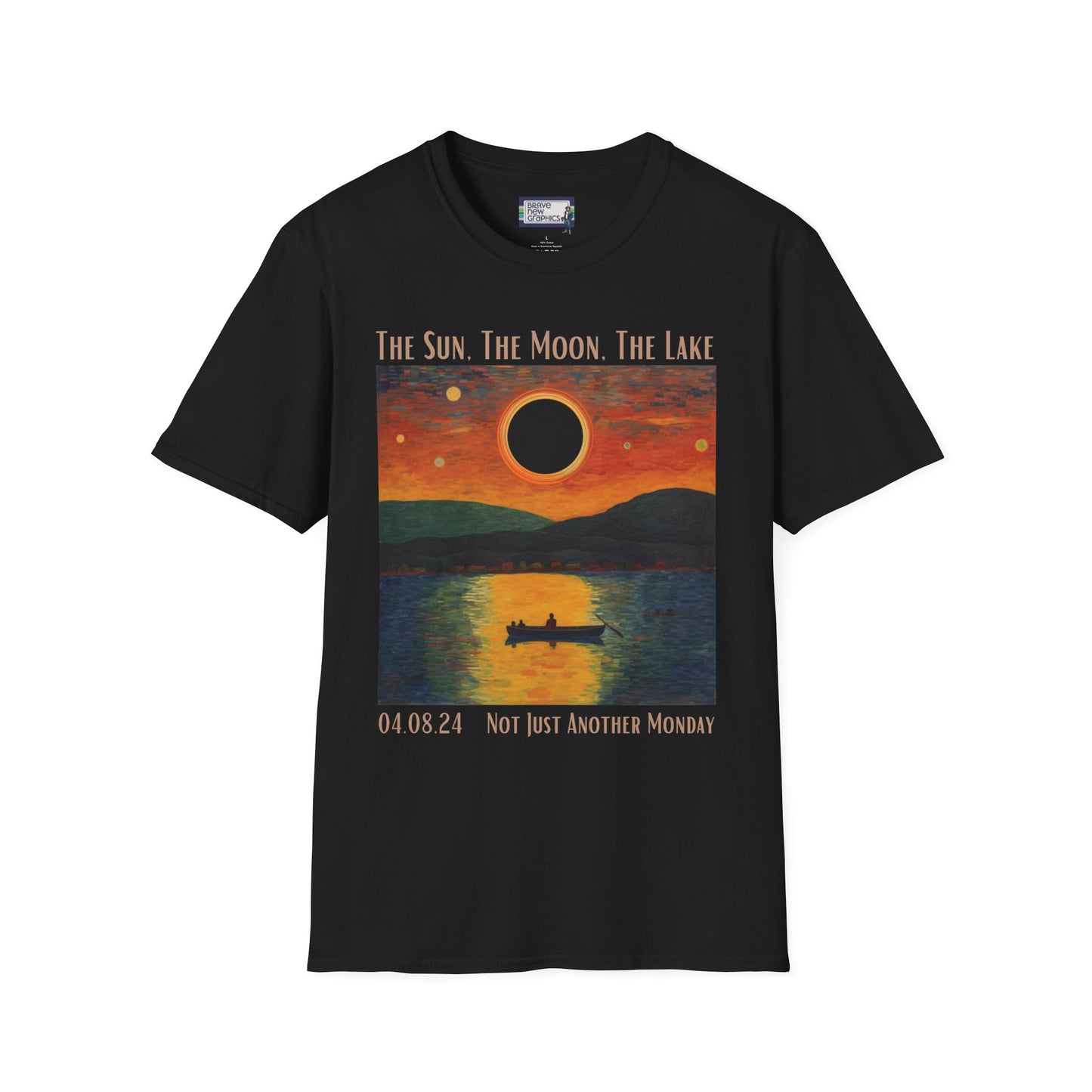 THE SUN THE MOON THE LAKE 2024 Total Eclipse Totality Tour The Sun Unisex Softstyle T-Shirt