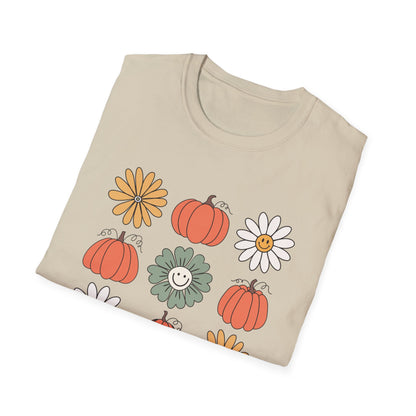 Fall Petals and Pumpkins Autumn Aesthetic Unisex Softstyle T-Shirt