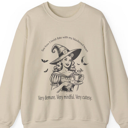 Very Demure Very Mindful Very Cutesy Halloween Witch Unisex Heavy Blend™ Crewneck Sweatshirt