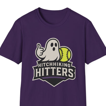 Custom Hitchhiking Hitters Short Sleeve Purple Softball T-Shirt Unisex Apparel
