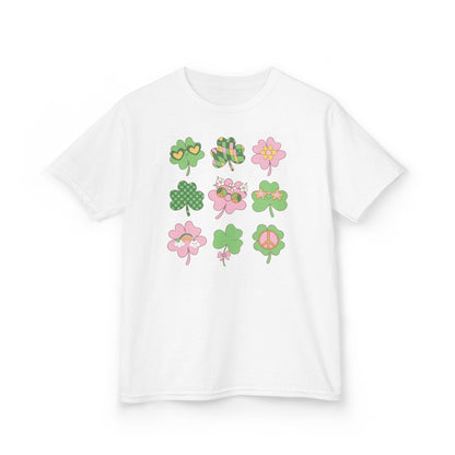 St. Patrick's Day Clover Grid Big Kid's T-Shirt Design