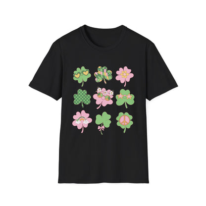 St. Patrick's Day Clover Grid T-Shirt Holiday Design