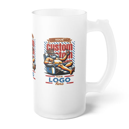Merch for Your Logo! 16 Oz. Frosted Glass Beer Mug