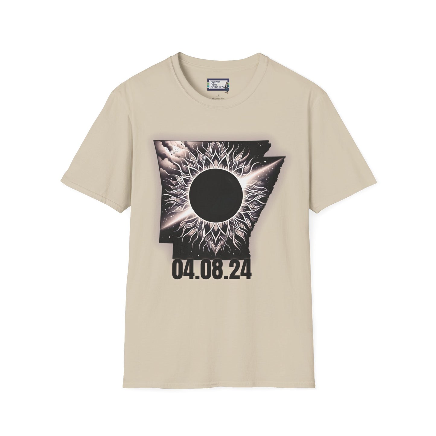 Arkansas 2024 Total Eclipse Totality Tour Tattoo Style Unisex Softstyle T-Shirt