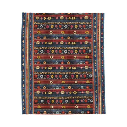 Velveteen Plush Blanket - Persian Style Print