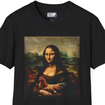 Mona Lisa Chicken Portrait Unisex Softstyle T-Shirt