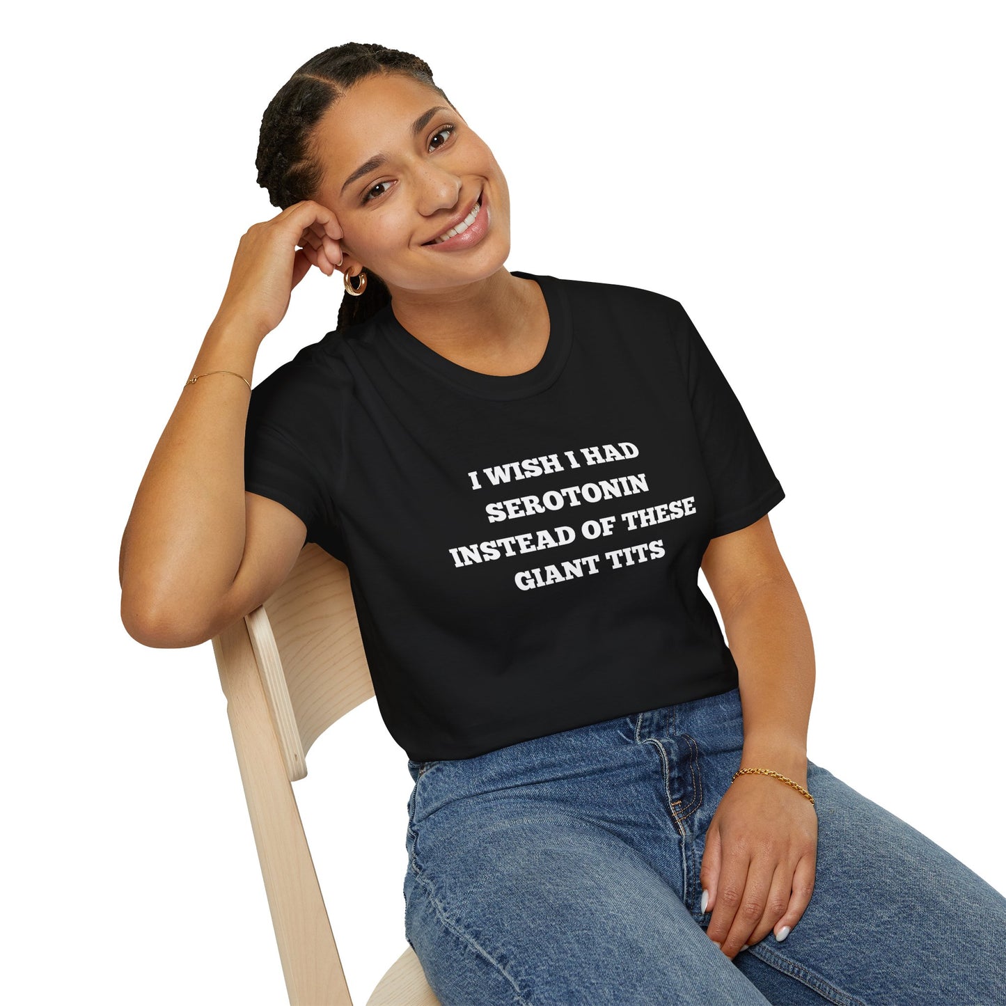 I Wish I Had Serotonin Mental Health Self Care Unisex T-Shirt XS -  Plus Size 5X