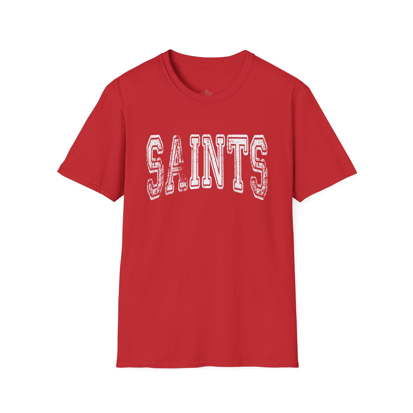 Custom Mascot Name Distressed Sports Team Name Unisex Softstyle T-Shirt